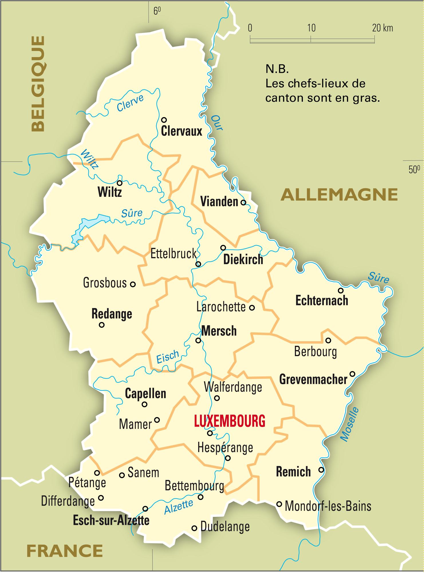 Map of Luxembourg